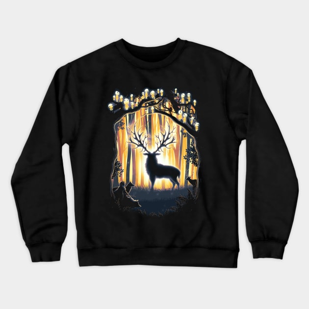 Deer God Please Save Our Forest Crewneck Sweatshirt by barrettbiggers